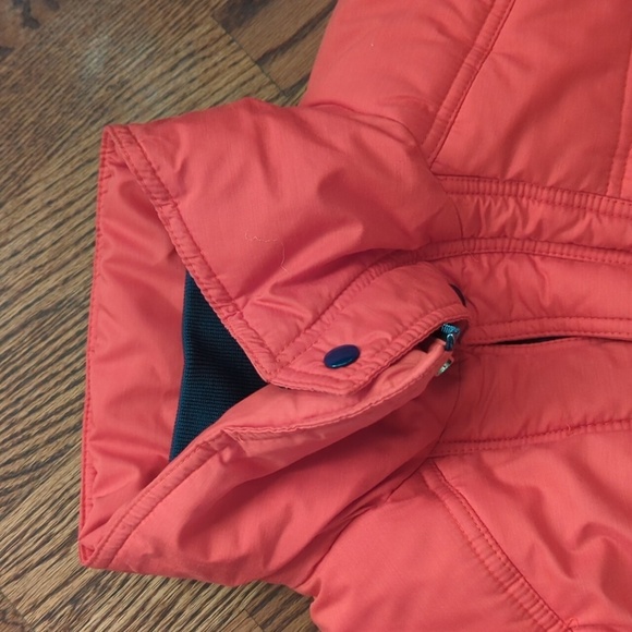 vtg Ski junkie Jacket Red Puffer Quilted retro Ski Bum resort patches sz M - Picture 7 of 15